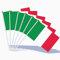 AhfuLife Petit Drapeau Italie -100Pcs Mini Drapeaux Italien avec Poteau Solide Blanc de 30cm pour Décoration Jardin Bar, Euro Football Match, Coupe du Monde, Célébration Fête Nationale