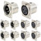Xiatiaosann Enchufe XLR de 3 pines, adaptador de montaje en panel de enchufe macho XLR de 3 pines y adaptador de montaje en panel de enchufe hembra XLR de 3 pines (paquete de 10)