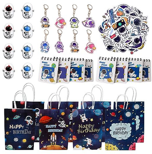 82 Stück Astronaut Mitgebsel, Weltraum Kinder Mitgebsel, Weltraum Geschenktüten Schlüsselanhänger Weltraum Sticker Notizbuch Weltraum Tumbler Spielzeug, für Weltraum Kindergeburtstag Weltraum Deko
