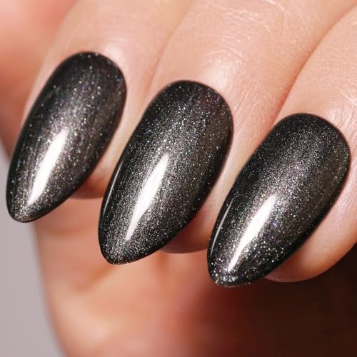 Imtiti Perlen Gel-Nagellack, 15 ML Schwarz Glitzer-Zeichnungs Lack Mit Muschel Schimmernd Meerjungfrauen-Nagel-Gel Zum Aushärten UV LED, Soak Off für Heim-DIY-Nail-Art