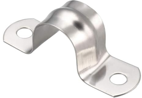 Unifizz 20mm(0.8) Rigid Pipe Strap 2 Holes U Bracket Cable Clamp, 304 Stainless Steel Tension Tube Clip Conduit Clamp Hanger 10pcs