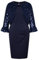 Hanna Nikole Damen Abendkleider Elegant für Hochzeit Kleid Hochzeitsgast Ärmellos Cocktailkleid Strickjacke mit Pailletten Blau