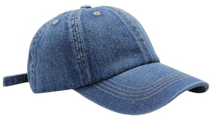F Fityle Berretto da baseball in denim Cappello con visiera classico premium casual alla moda retrò, blu scuro