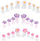 Bettinay 24PCS Silicone Flower Toe Separators for Nail Varnish, 3 Colours Comfortable Toe Separator Pedicure Spacers