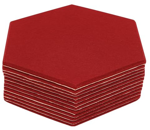 Lot de 12 panneaux acoustiques hexagonaux 30 x 35 cm - Traitements acoustiques - Mur d'isolation acoustique haute densité pour chambre de piano, jardin d'enfants, salles d'enregistrement et traitement
