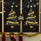 Janety Adesivi per finestre con albero di Natale per vetro, Adesivi statici dorati in PVC, decorazioni statiche natalizie fai da te per, camera da letto, vetrina, murale adesivo per porta (2 pezzi)