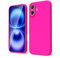 oakxco for iPhone 16 Case Liquid Silicone, Neon Bright Solid Color, Soft Rubber Gel Elegant Aesthetic Cover, Thin Slim TPU Matte Plain Smooth Case for Women Girl Cute, Hot Pink Fuchsia