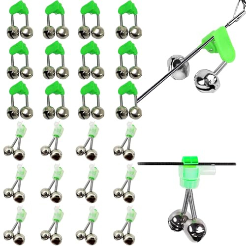 24 Pezzi Campana Per Canna da Pesca Campana Da Pesca In Metallo Allarme Pesca con Clip Allarme Canna Pesca Campanelli Attrezzatura Pesca Notturna Per Pesca All'Aperto, Campane Pesca Intrattenimento