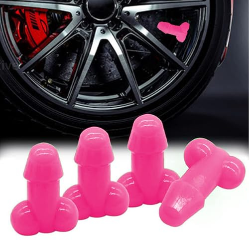 4 Pcs Prank Tire Valve Stem Cap Airtight Dust Proof Cover Universal for Car SUV Bike Trucks and Motorcycles Car Wheel Tire Exterior Accessoriy Set H6