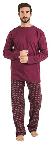 TRAMAS+ Pijama Largo de Hombre 100% Algodón con Manga Larga, Conjunto de Ropa para Dormir, Caballero - XXL, Loui