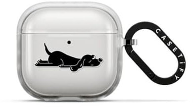 CASETiFY Impact Airpods (4. Generation) Hülle mit Ring [2 m Fallschutz] – schlafender Hund – Frost