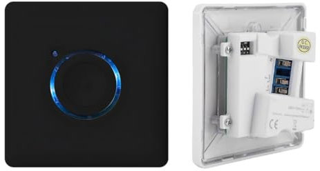 RASMACOR | Interruptor Temporizador Táctil LED de Pared IP66 | para Uso en Exteriores e Interiores | 16 Niveles de Ajuste de Tiempo 16A 230V | Entre 2 y 120 Minutos | Facil Instalacion (Negro)