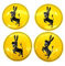 4 Auto Emblem Nabendeckel Esel Aufkleber Sticker Radkappe Radnabel Reifen Auto Alu 56mm Gelb für Ferrari
