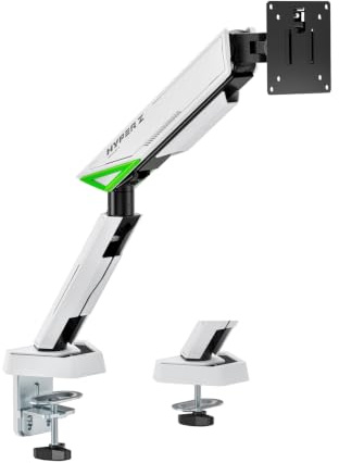 Aisens DT49TSR-343 Gaming-Tischhalterung, Weiß, Gegengewicht, drehbar, neigbar bis 16 kg, 124 cm (49 Zoll)