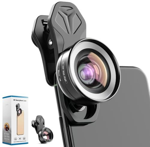 Auricase 2-in-1 Universal Handy Kamera objektiv, Handy objektiv Set,10X Macro Lens, 120° Weitwinkel, Makroobjektiv für die meisten Smartphones