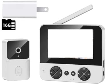 OPTEPYOE Videocitofono, display IPS da 4,3 pollici, citofono bidirezionale HD 720P.(M15 White US 16GTF)