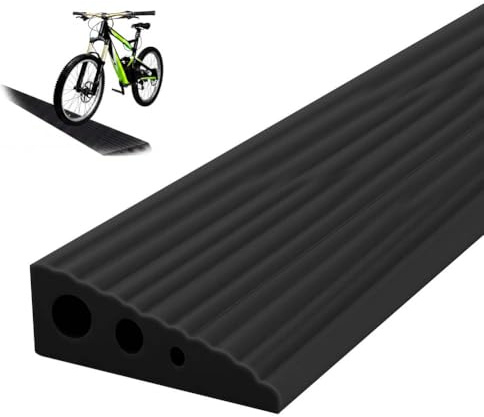OSDUE Threshold Ramps Anti-Slip Door Ramp (Black, 6.5cm x 2.5cm x 100cm) | Self-Adhesive, Rubber Ramp, Threshold Strip for Wheelchairs Doorways Steps Sweeping Robot Bathroom Scooters Stroller