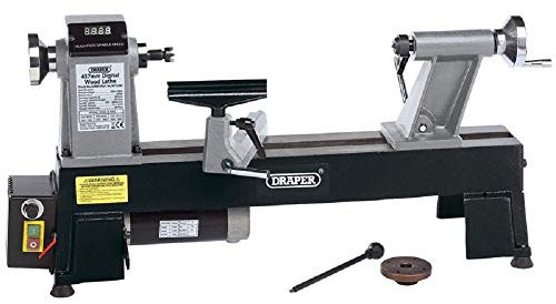 Draper 60989 18-Inch 457 mm Compact Woodlathe - Black