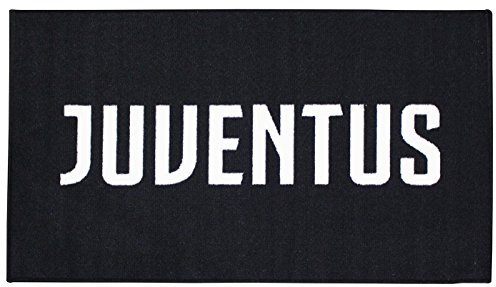 Juventus 3400 070 2131 Teppich mit Anti-Rutsch, Polyester, Schwarz, 110 x 70 x 0,3 cm