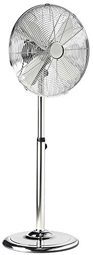 Bakaji - Ventilador de pie de metal, potencia 50 W, diámetro aspas 40 cm, 3 velocidades y altura regulable, función oscilación