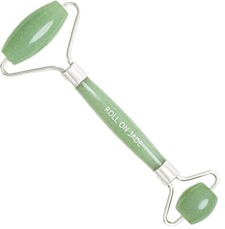 ROLL ON JADE - Rouleau Massage Visage Anti-Imperfections, Aventurine Verte brute 100% Naturelle, Roller visage Anti-age draine, stimule, lisse la peau