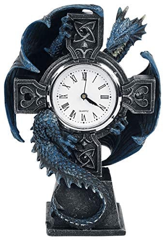 Nemesis Now B3602J7 Draco Uhr Anne Stokes 17,8 cm, Harz, Blau, Einheitsgröße
