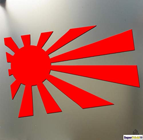 SUPERSTICKI Rising Sun JDM Sonne Japan 20cm Aufkleber Sticker Decal aus Hochleistungsfolie Aufkleber Autoaufkleber Tuningaufkleber Racingaufkleber Rennaufkleber von aus Hochleistungsfolie für a