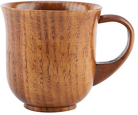 Wood Cup Wooden Mug with Handle Wooden for Drinking Tea Coffee Wine Beer Hot Drinks Milk(#2)