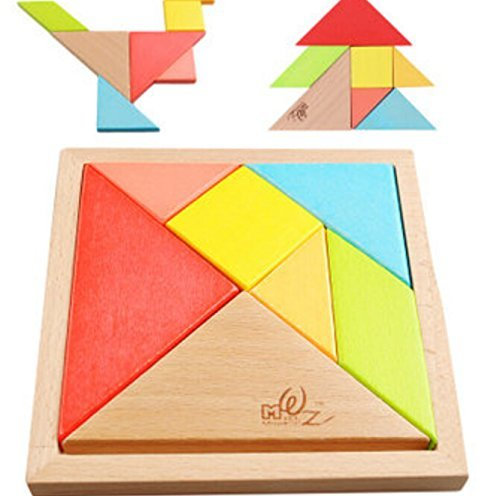 OJIN 7 STÜCKE Holz Tangram Rätsel Puzzle Pädagogische Entwicklungs Intellektuelle Spiel Kinder Spielzeug