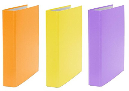 3x Ringbuch / DIN A5 / 4-Ring Ordner / Farbe: je 1x orange, gelb und lila