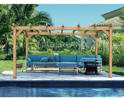 Maderland Pergola autoportée Bois - Valencia, Dimensions 500 x 400 cm, Ancrage Aucun