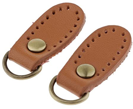 Sharplace 2 Reissverschluss Anhänger Ersatz Zipper Reißverschlussanhänger Puller aus PU, Farbe Auswahl, Braun