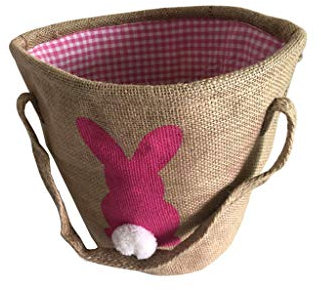 Coversolate Ostern Deko Osternest Kinder Filz Osterkorb Osternester mit Kaninchen Muster (Pink)