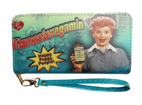 I Love Lucy Geldbörse Vitameatamegavin mit Reißverschluss, Blau