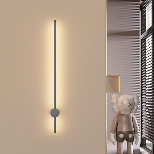 Klighten LED Lange Wandleuchte Innen,100CM/28W Modern Wandlampe, IP65 Wandleuchten Außen, Wandbeleuchtung Aluminium, für Wohnzimmer Schlafzimmer Flur, Warmweiß 3000K, Dunkelgrau