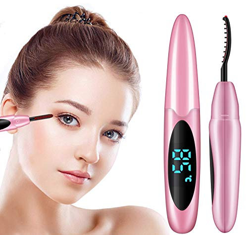 Beheizte Wimpernzange, tragbar, elektrisch, beheizt, für Make-up, Beauty-Styling, Curling, professionelle Wimpernzange, mit Reinigungsbürste, einstellbare Temperatur, beheizter Eyelash-Curler