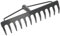 KOTARBAU® Robuster Stahlrechen mit 12 Zinken Laubbesen 310 mm Arbeitbreite Laubharke Fächerbesen Laubfeger Laubfächer Laubrechen Garten Rechen Gartengerät Gartenwerkzeug Grau ohne Stiel