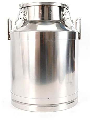 JHZDX Edelstahl-Milchkanne, 40 l, silberfarben, Milchbehälter, Milchbehälter, Flüssigkeitsbehälter, mit starkem versiegeltem Deckel, 50 l
