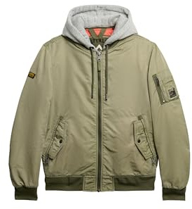 Superdry Herren MA1 Bomberjacke im Militär-Stil Verwaschenes Olivgrün M