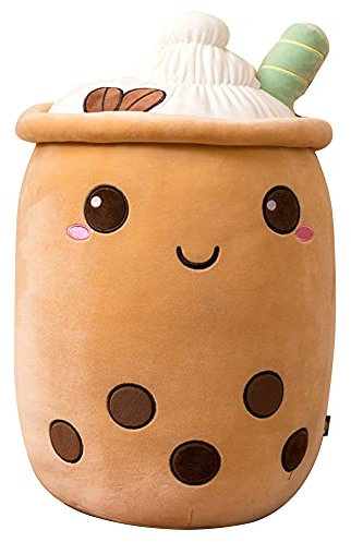 LICHENGTAI Almohada de Peluche Boba, Linda Taza De Té con Leche Juguetes De Peluche, Bubble Tea Peluche Juguete Relleno Té de Leche Muñeca Suave, Felpa Adecuado para Niños Decoración del Hogar, 35CM