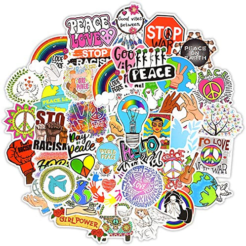 EKKONG 50 Stück Aufkleber, Ukraine Frieden Sticker, Vinyl Sticker, Wasserdicht, Aesthetic, Contemporary, Diverse, Auto, Motorrad, Fahrrad, Skateboard, Laptop, Graffiti, Computer, Jungen und Mädchen