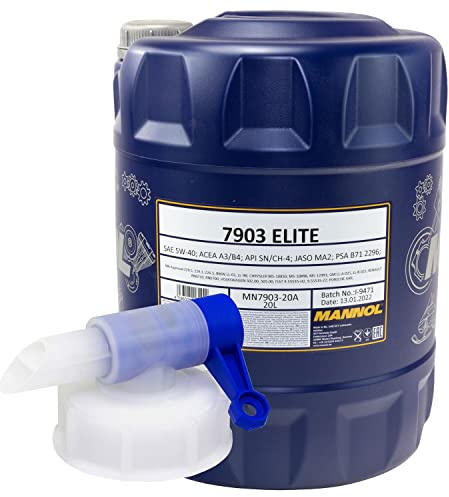 Motoröl Motor Öl MANNOL ELITE 5W40 API SN/CH-4 20 Liter mit Auslaufhahn