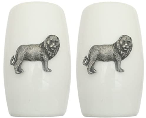 Lion China Salt and Pepper Shakers Cruet Set Modern White CSP 222
