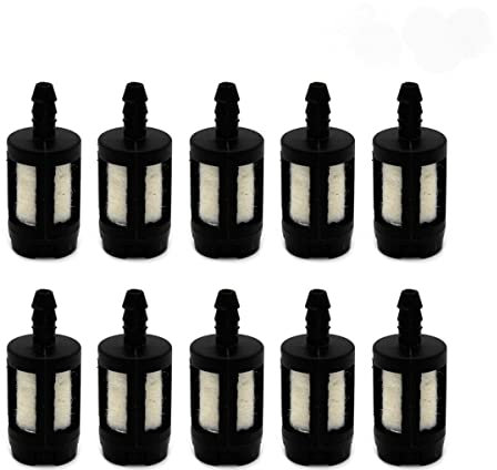 10 filtros de combustible para maquinaria de jardín de gasolina, motosierra, cortadora de cuerdas, compatible con línea de combustible de 1/8 pulgadas de diámetro interior