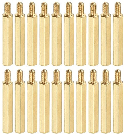 QUARKZMAN M3 Maschio A Femmina Esagonale Distanziale Spaziatori x 20pz Esagono Scheda Madre Accoppiatore Dado per Computer & Circuito Scheda, [Oro]