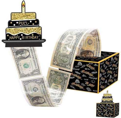 Geldgeschenke Geburtstag Geschenk Box Lustige Geld Geschenke Geburtstag Happy Birthday Spardose Überraschungsbox Geschenkbox Geburtstag für Bargeld Geschenk Ziehen für Kinder Freunde