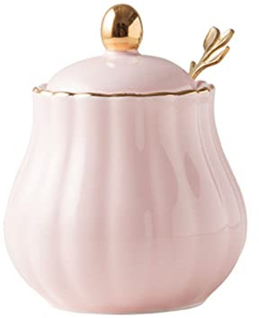 tarro de azúcar y sal, Azucarero de color sólido con tapa y cuchara, tarro de cerámica for almacenamiento de azúcar de 300 ml (10,6 oz), azucarero de porcelana, for cafetería, restaurante, hogar-azul