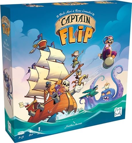 Asmodee Play Punk Captain Flip – Gesellschaftsspiele – Strategiespiele – Spiel für Erwachsene und Kinder ab 8 Jahren – 2 bis 5 Spieler – französische Version