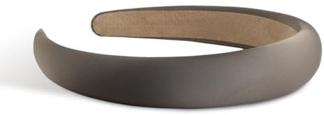SXQLYH Haarreif Satin mit Gepolstertes Latex,Damen Haarreif Breit Haarband,Weiches Satin Haarreiffen Gepolstertes Latex,Haarband Bequeme Stirnbänder für Frauen Mädchen Geburtstagsgeschenk (Grau)