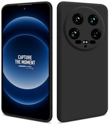 HSP Hülle für Xiaomi 14 Ultra [Staubabweisend] Handyhülle | Premium TPU Silikon Case Schutzhülle | Kratzfest Stoßfest Fallschutz | Kameraschutz Displayschutz | Passgenau Dünn Matt | Schwarz